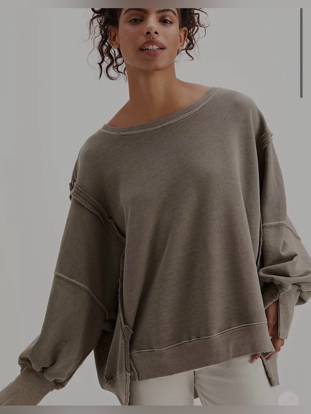 Free People We the Free Camden Sweatshirt- Dolphin Gray